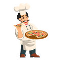 cartoon cheerful chef cook showing vector image vector image