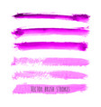 set of magenta watercolor stripes vector image vector image