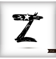 calligraphic watercolor letter z vector image vector image