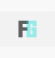 grey pastel blue alphabet letter combination fg f vector image