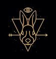 head of rabbit in triangle vector image