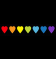 rainbow heart icon set line pattern lgbt sign vector image vector image