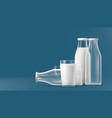 realistic transparent clear glass and bottle vector image vector image