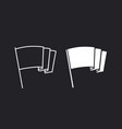 silhouette of a developing flag black and white vector image vector image