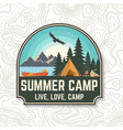 summer camp concept for patch print vector image vector image