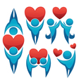 bright love symbols and logo vector image vector image