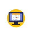 schedule in computer flat icon vector image