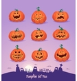 set pumpkins for halloween vector image