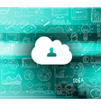 cloud computing concept with infographics sketch vector image