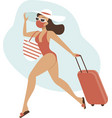 girl in bikini with matching medical mask vector image
