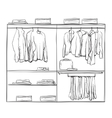 hand drawn wardrobe sketch clothes vector image