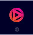 play logo symbol triangle circle multimedia player vector image vector image