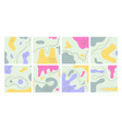 abstract trendy shapes pastel posters decorative vector image vector image