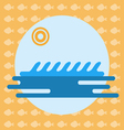 abstract with ocean water and a sun vector image