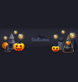 background with realistic 3d halloween pumpkins vector image