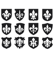 lily flower heraldic symbol with shields vector image