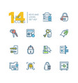 keys and locks - modern thin line design icons set vector image