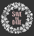 save the date card with wreath vector image