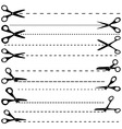 set of cutting scissors vector image vector image