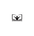 creative book person logo vector image vector image