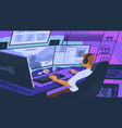 gamer boy playing online network computer games vector image