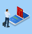 isometric online mobile banking and internet vector image vector image