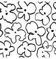 abstract doodle pattern with black floral motif vector image