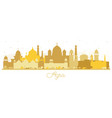 agra india city skyline silhouette with golden vector image