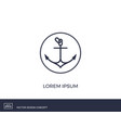 anchor emblem with circular frame vector image