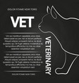 veterinary chalkboard poster with cat silhouette vector image vector image