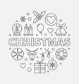 christmas round symbol in thin line style vector image