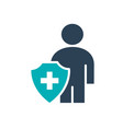 user profile with shield colored icon worker vector image