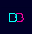 blue pink colorful alphabet letter logo vector image