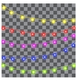 christmas lights on black background vector image