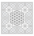 circle outline flower of life fractal geometry vector image vector image