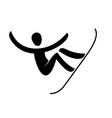 silhouette snowboarding snowboarder jumping vector image