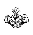 strong bomb monochrome clipart vector image vector image