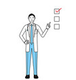 male doctor in white coats with stethoscopes vector image vector image