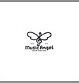music angel logo design template concept vector image