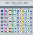 popular social media logos collection vector image