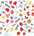 romantic pattern lovely icons present boxes vector image