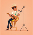 singer man character sing song and play guitar vector image