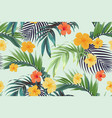 tropical pattern with green palm leaves vector image