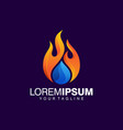 fire and water logo template vector image