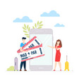 people booking plane tickets online using vector image