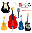 stringed musical instruments icons isolated vector image