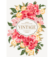 vintage greeting card with colorful flowers vector image