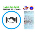 acquisition handshake rounded icon with set vector image