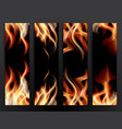 banner set with fire flames vector image
