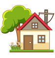 front a little house with many tree isolated vector image